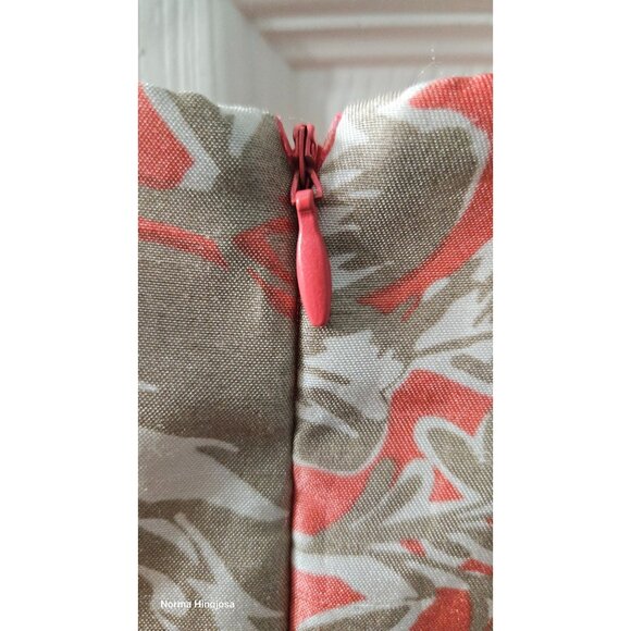 Jessica Howard Coral & Silver Fit & Flare Sleeveless Floral Dress With Pleated S - Picture 3 of 10